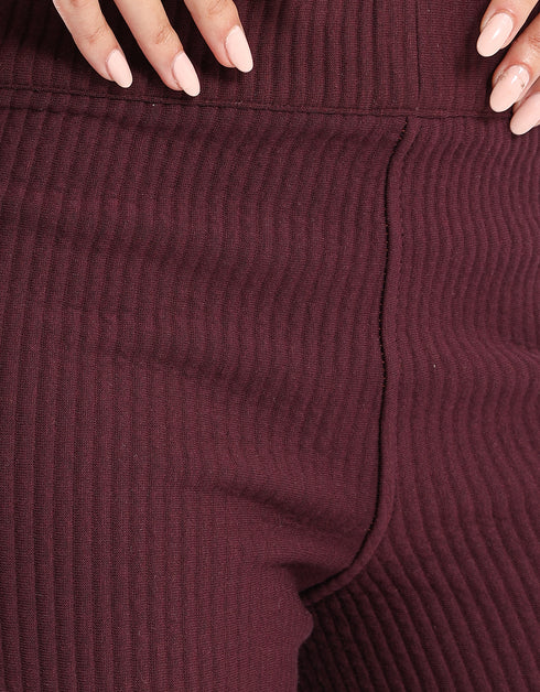 Reversible quilted pants with straight legs